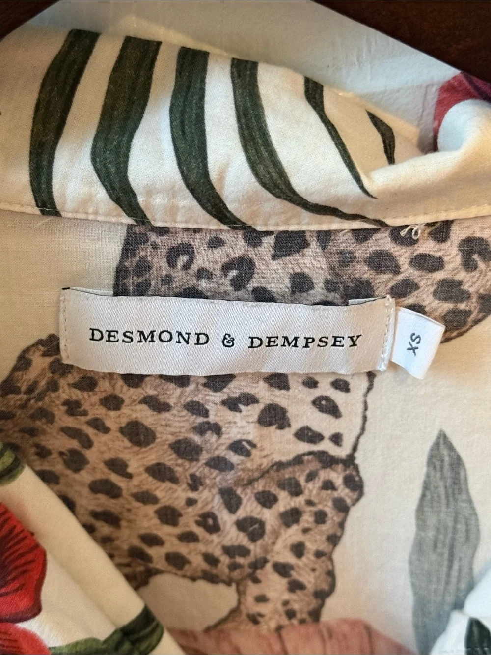 Desmond & Dempsey Soleia Leopard Cream Print Pajamas